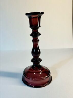Tiffin Glass Vintage Amethyst Glass Candlestick Holder